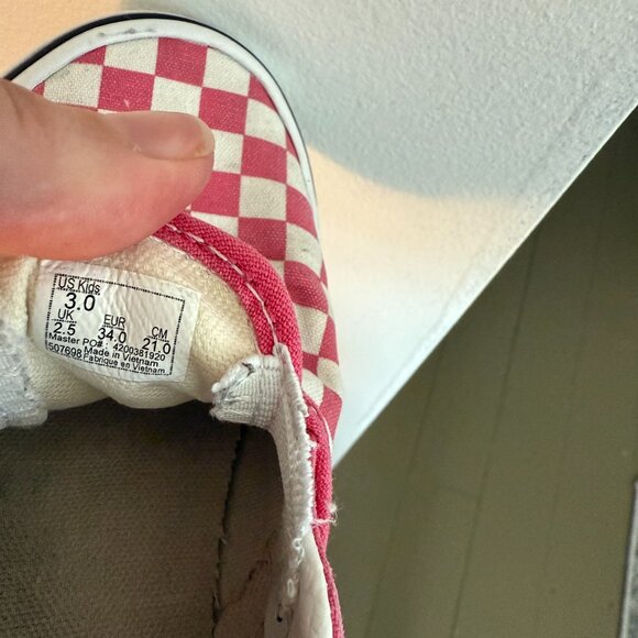 Girls Pink Checkered Vans - Picture 5 of 5